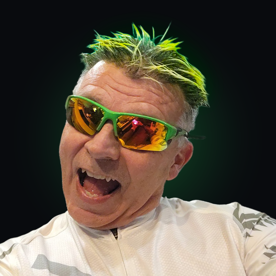 David Presland, green race-day hair